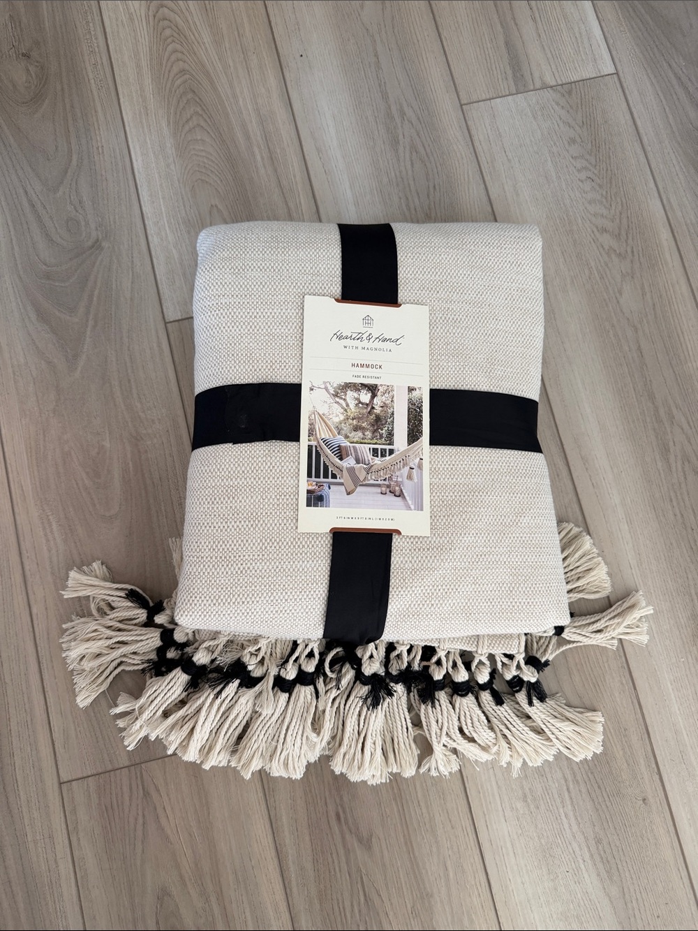 Hearth&Hand with Magnolia Cream Hammock- fade resistant 3’6’’*9’8’’